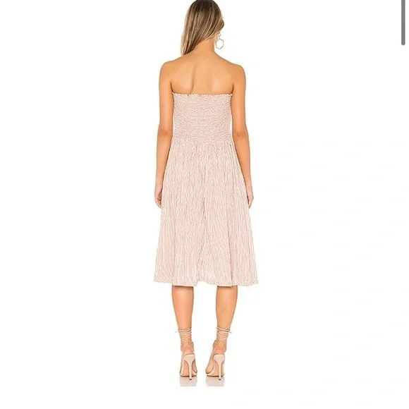 Free People Strapless Midi Stripped Dress Size XS - Picture 2 of 8